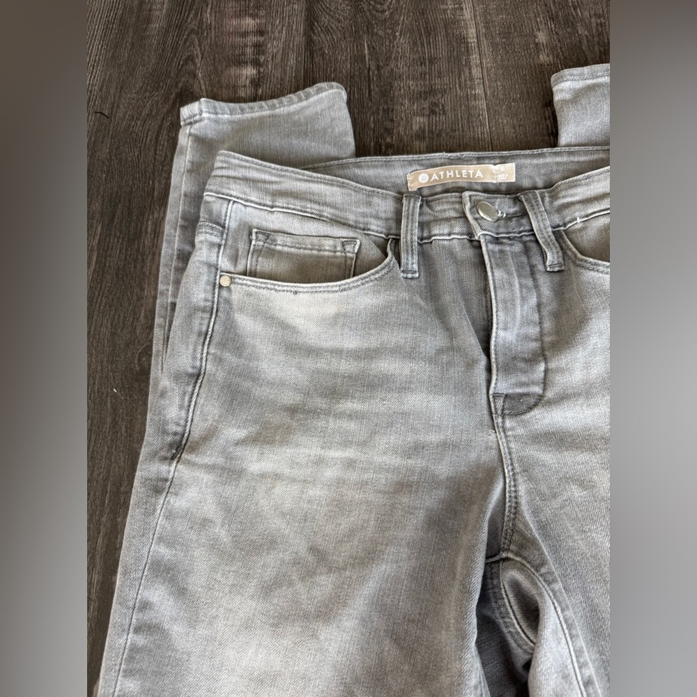 Athleta Sculptek Mid-Rise Skinny Jeans Gray Wash Size 6 - Picture 3 of 10